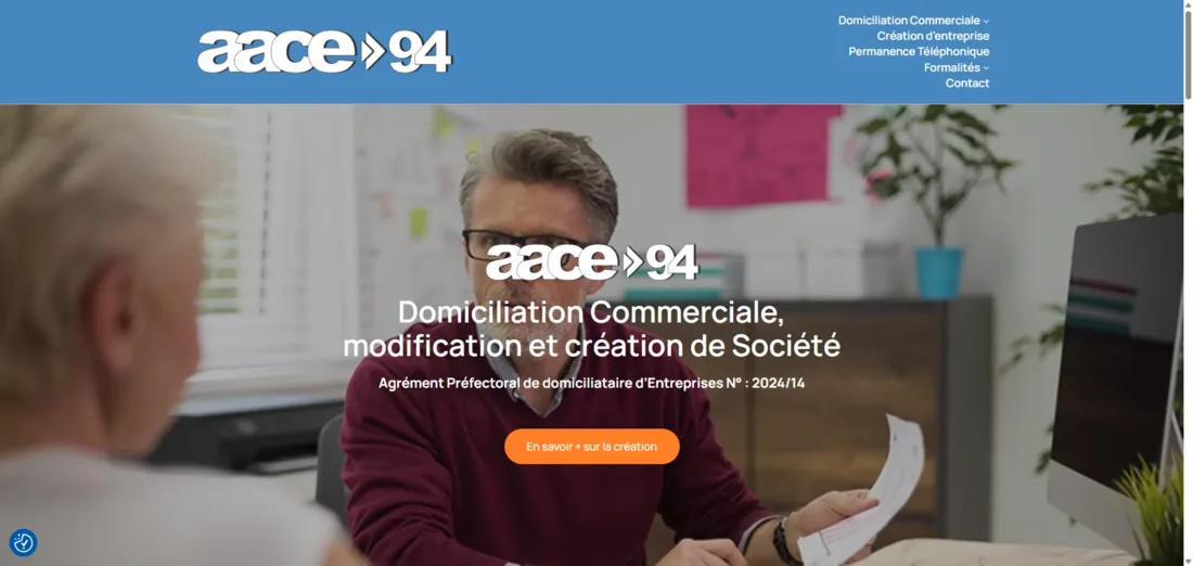 Capture du site AACE 94, issue du portfolio Orizon Studio